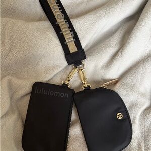 Lululemon Gold/Black Wristlet Set